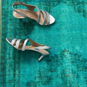 Naturalizer Silver Strappy Heels
